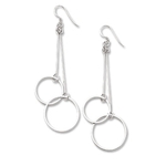 Long 2-Circle Shiny Dangle Earring